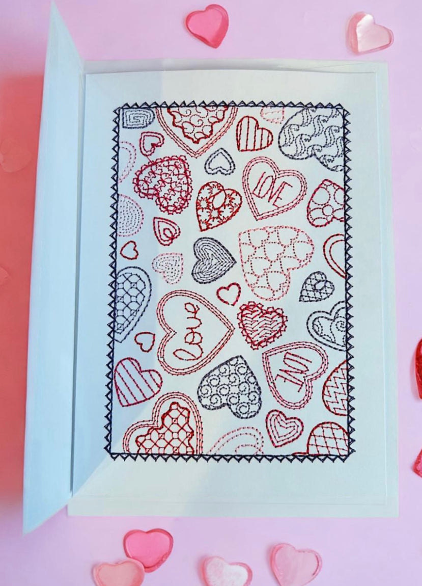 Embroidered Valentine’s Day Greeting Card