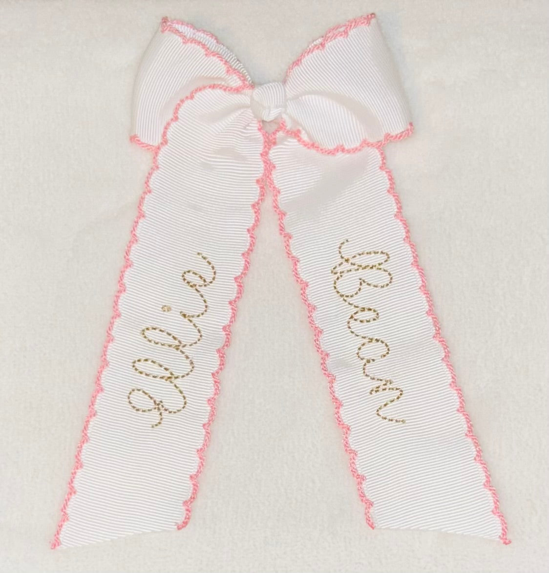 Moonstitch Hair Bows with Embroidery