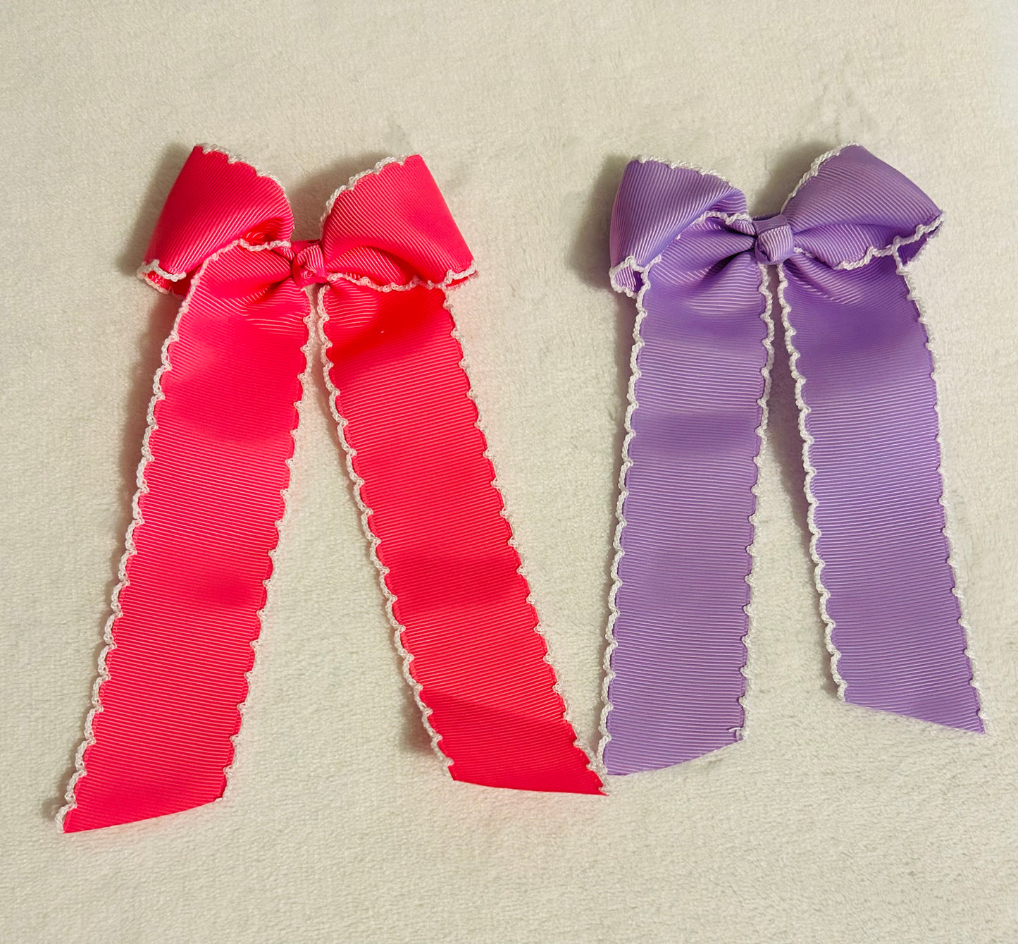 Moonstitch Hair Bows with Embroidery